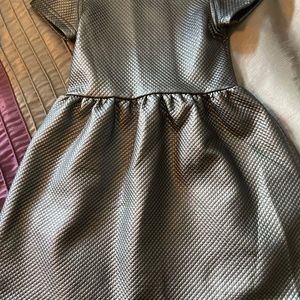 Cool gray “scuba” dress